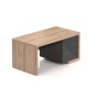 Stůl Lineart 160 x 85 cm + pravý kontejner - Jilm světlý / antracit