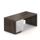 Stůl Lineart 180 x 85 cm + levý kontejner - Jilm tmavý / bílá