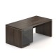 Stůl Lineart 180 x 85 cm + levý kontejner - Jilm tmavý / antracit