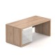 Stůl Lineart 180 x 85 cm + levý kontejner - Jilm světlý / bílá