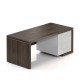 Stůl Lineart 180 x 85 cm + pravý kontejner - Jilm tmavý / bílá