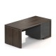 Stůl Lineart 180 x 85 cm + pravý kontejner - Jilm tmavý / antracit