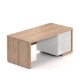 Stůl Lineart 180 x 85 cm + pravý kontejner - Jilm světlý / bílá