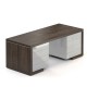 Stůl Lineart 200 x 85 cm + 2x kontejner - Jilm tmavý / bílá