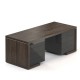 Stůl Lineart 200 x 85 cm + 2x kontejner - Jilm tmavý / antracit