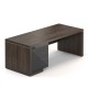 Stůl Lineart 200 x 85 cm + levý kontejner - Jilm tmavý / antracit