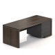 Stůl Lineart 200 x 85 cm + pravý kontejner - Jilm tmavý / antracit