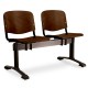 Dřevěná lavice ISO, 2-sedák - černé nohy - Ořech 
