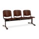 Dřevěná lavice ISO, 3-sedák - černé nohy - Ořech 