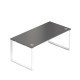 Stůl Creator 180 x 90 cm, bílá podnož, 2 nohy - Antracit