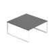 Jednací stůl Creator 160 x 160 cm, bílá podnož - Antracit
