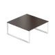 Jednací stůl Creator 160 x 160 cm, bílá podnož - Wenge