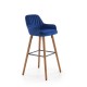 Barová židle Alessia - Modrá / přírodní dřevo