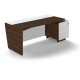 Stůl Trevix 200,5 x 90 cm + pravý kontejner - Dub Charleston / bílá