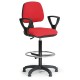 Zvýšená pracovní židle Milano s područkami - Červená