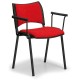 Konferenční židle SMART - černé nohy s područkami - Červená