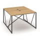 Stůl ProX 118 x 137 cm, s krytkou - Dub hamilton / grafit