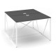 Stůl ProX 118 x 137 cm, s krytkou - Grafit / bílá