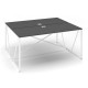 Stůl ProX 158 x 137 cm, s krytkou - Grafit / bílá