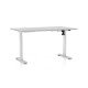 Výškově nastavitelný stůl OfficeTech A, 140 x 80 cm, bílá podnož - Světle šedá