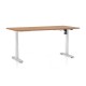 Výškově nastavitelný stůl OfficeTech A, 160 x 80 cm, bílá podnož - Buk