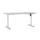 Výškově nastavitelný stůl OfficeTech A, 160 x 80 cm, bílá podnož - Světle šedá
