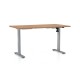 Výškově nastavitelný stůl OfficeTech A, 140 x 80 cm, šedá podnož - Buk
