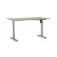 Výškově nastavitelný stůl OfficeTech A, 140 x 80 cm, šedá podnož - Dub