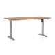 Výškově nastavitelný stůl OfficeTech A, 160 x 80 cm, šedá podnož - Buk