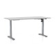 Výškově nastavitelný stůl OfficeTech A, 160 x 80 cm, šedá podnož - Světle šedá
