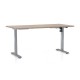 Výškově nastavitelný stůl OfficeTech A, 160 x 80 cm, šedá podnož - Dub