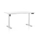 Výškově nastavitelný stůl OfficeTech B, 140 x 80 cm, bílá podnož - Bílá