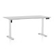 Výškově nastavitelný stůl OfficeTech B, 160 x 80 cm, bílá podnož - Světle šedá