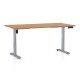 Výškově nastavitelný stůl OfficeTech B, 160 x 80 cm, šedá podnož - Buk