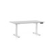 Výškově nastavitelný stůl OfficeTech D, 140 x 80 cm, bílá podnož - Světle šedá