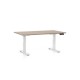 Výškově nastavitelný stůl OfficeTech D, 140 x 80 cm, bílá podnož - Dub