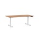 Výškově nastavitelný stůl OfficeTech D, 160 x 80 cm, bílá podnož - Buk