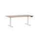 Výškově nastavitelný stůl OfficeTech D, 160 x 80 cm, bílá podnož - Dub