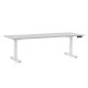Výškově nastavitelný stůl OfficeTech C, 200 x 80 cm, bílá podnož - Světle šedá