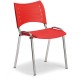 Plastová židle SMART - chromované nohy - Červená
