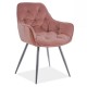 Jídelní židle Cherry Velvet matná - Růžová / černá