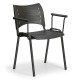 Plastová židle SMART - černé nohy s područkami - Černá