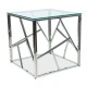 Konferenční stolek Escada čtvercový - Čirá / stříbrná