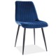 Jídelní židle Kim Velvet - Modrá / černá 