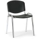 Plastová židle ISO - chromované nohy - Černá