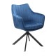 Jídelní židle Azalia Velvet - Modrá / černá 