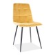 Jídelní židle Mila Velvet - Žlutá / černá