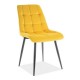 Jídelní židle Chic Velvet - Žlutá / černá