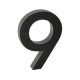 Domovní číslo "9", RN.100LV, broušené - Černá