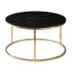 Konferenční stolek Sabine - Černý mramor / zlatá